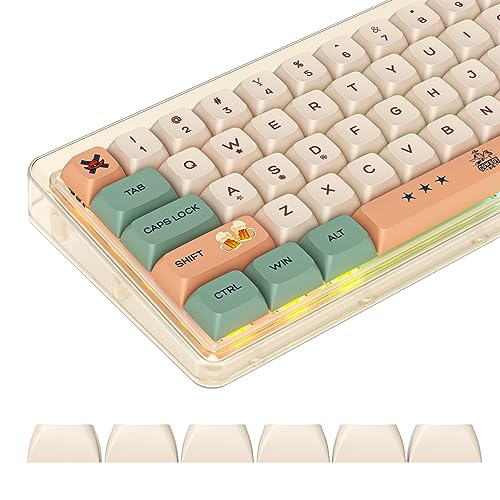 Image of Guffercty kred 136-keycaps XDA Profile PBT Keyboard Key caps Full Set, Custom Keycaps Dye Sublimation for 61 /68 /84 /87 /108 Mechanical Keyboard (Cowboy)