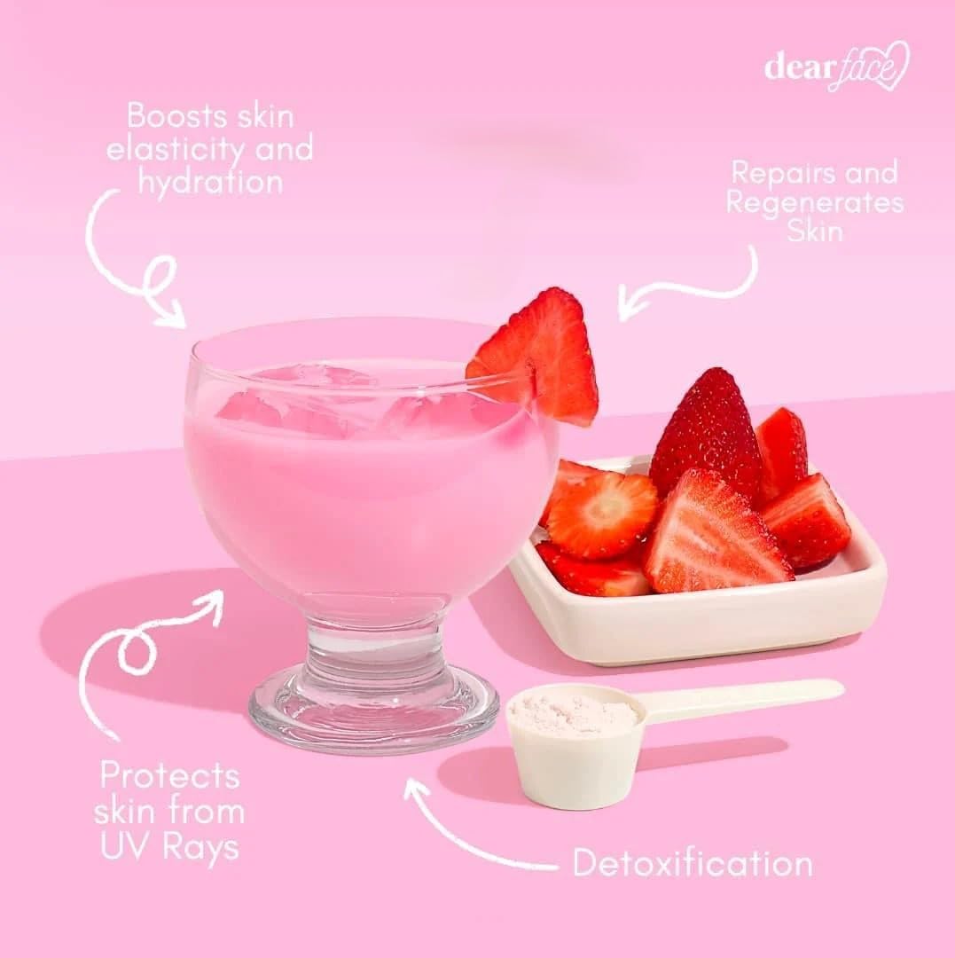 Amazon.com: Dear Face Beauty Milk Glutathione Collagen Japanese Strawberry Powdered Drink 180g : Health & Household Amazon.com: Dear Face Beauty Milk Glutathione Collagen Japanese Strawberry Powdered Drink 180g : Health & Household