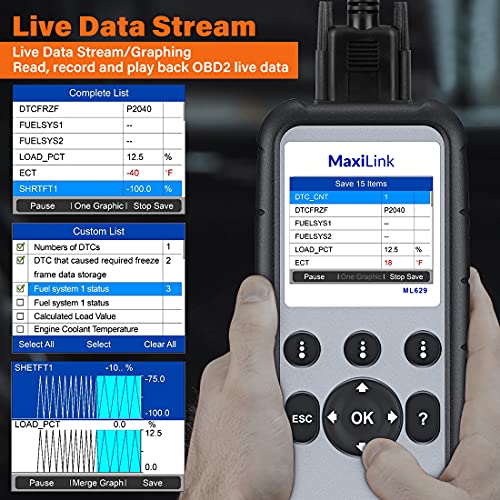 Autel MaxiLink ML629 Automotive OBD2 Scanner, 2026 Newer Model Upgraded of AL619, ML619, Car Code Reader Check Engine ABS SRS Transmission Diagnostic Scan Tool with Auto VIN, Ready Test, DTC Lookup - Image 7