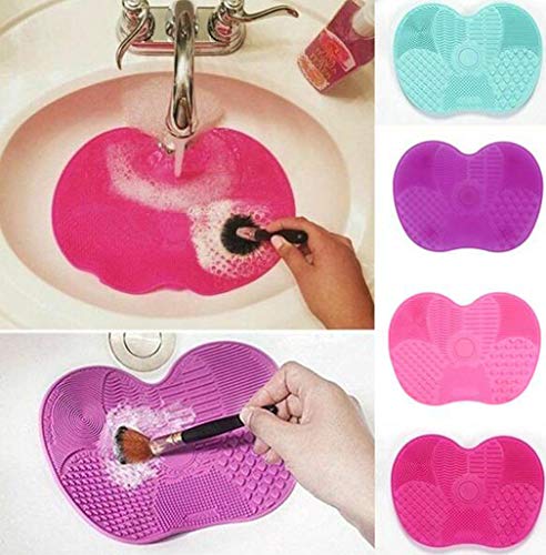 Brilaris Makeup Brush Cleaner Mat,Make Up Cleaning Mat Silicone Brush Cleaner Pad Portable Drying Washing Tool Scrubber With Suction Cup Small Size Black #TOP2