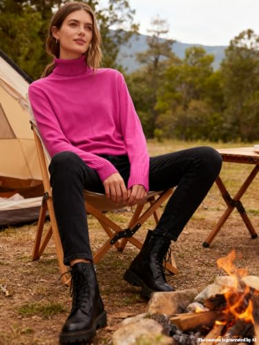 Image of SANGTREE Women's Turtleneck Sweaters Long Sleeve Pullover Tops | Breathable Lightweight Fabric| Fall Winter Fashion Outfits| Perfect for Daily,Office,Vacations,Holiday,Family Gatherings Etc.