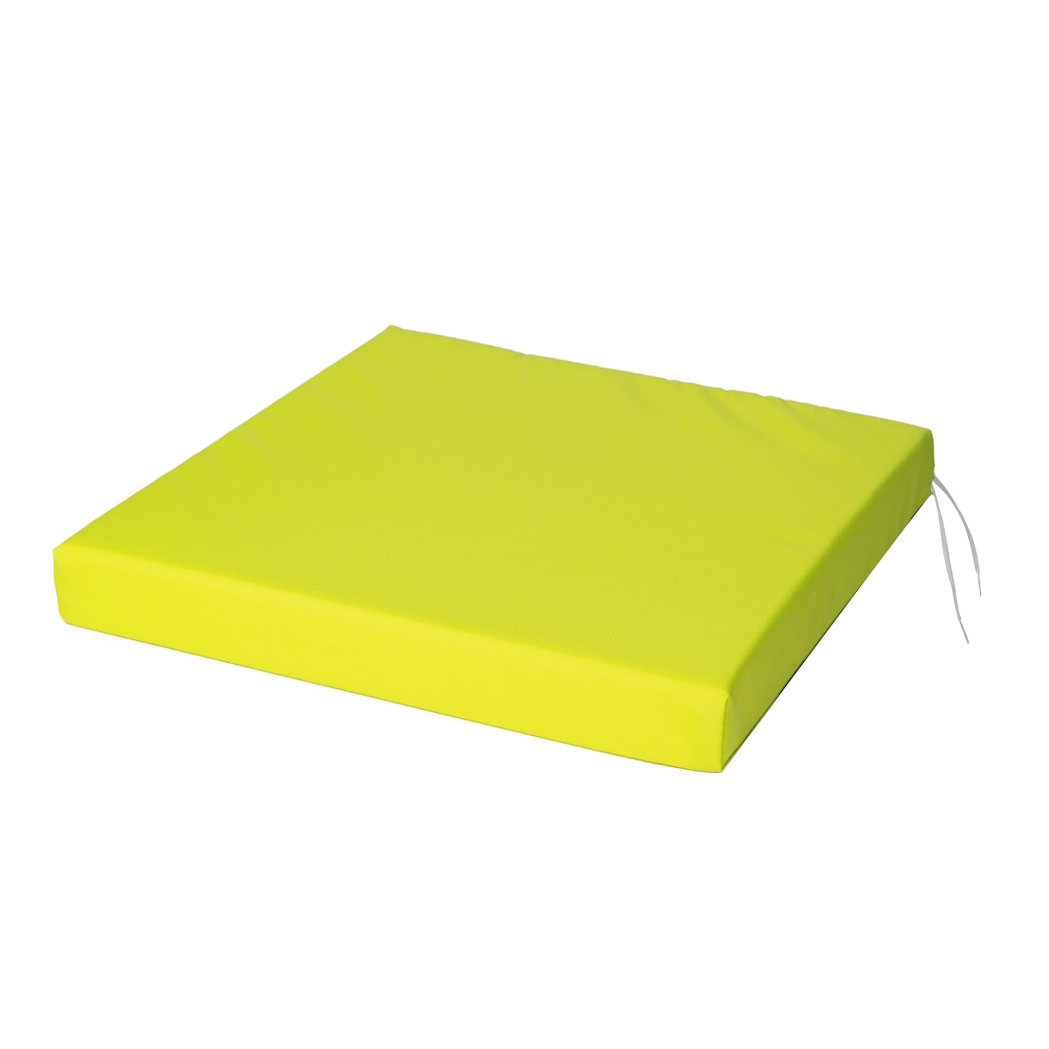 SOFTILLO Patio Chair Cushion with Seat Ties - Indoor and Outdoor Furniture Seating - Water-Resistant Polyester - Kitchen Dining, Lawn & Garden - 50x44x4cm - Lemon