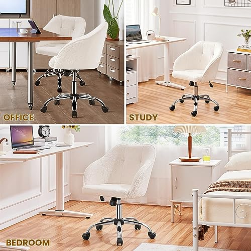 Chaise Bureau Ergonomique Ivoire Réglable, Yaheetech
