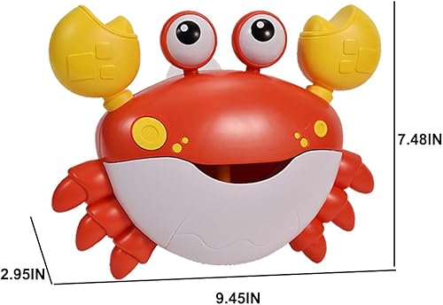 Miniatura 6 de Máquina de hacer burbujas de cangrejo para baño, soplador de espuma para hacer burbujas, juguete musical de rima para bebés, niños, feliz tina,