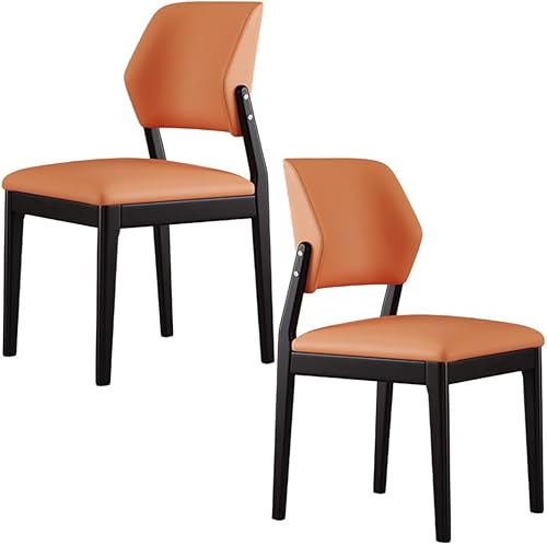 Miniatura 50 de YVYKFZD Juego de sillas de comedor de madera, silla de comedor de cuero, sillas de cocina tapizadas con respaldo curvo, silla de sala de estar sin