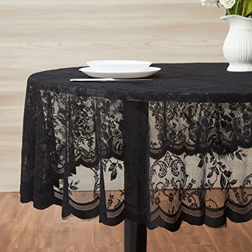 Warm Home Designs 60 x 84 Lace Tablecloth. Black...