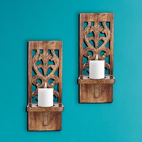 Burntwoodwallsconcessetof2wallmountedpillarcandleholdersforchristmasdecorationrusticwoodenscones16inchwalldecorforlivingroombedroom  Urban Country Home Decor Burnt wood wall sconces set of 2 wall mounted pillar candle holders for christmas decoration rustic wooden scones 16 inch wall decor for living room bedroom  urban country home decor