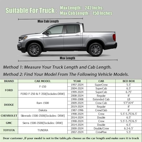 Image of 5 Layers Waterproof Car Covers for Trucks All Weather Season UV Protection Rainproof Outdoor Full Cover Universal Fit Truck Length Up to 242 inch, Max Cab Length 146 inch