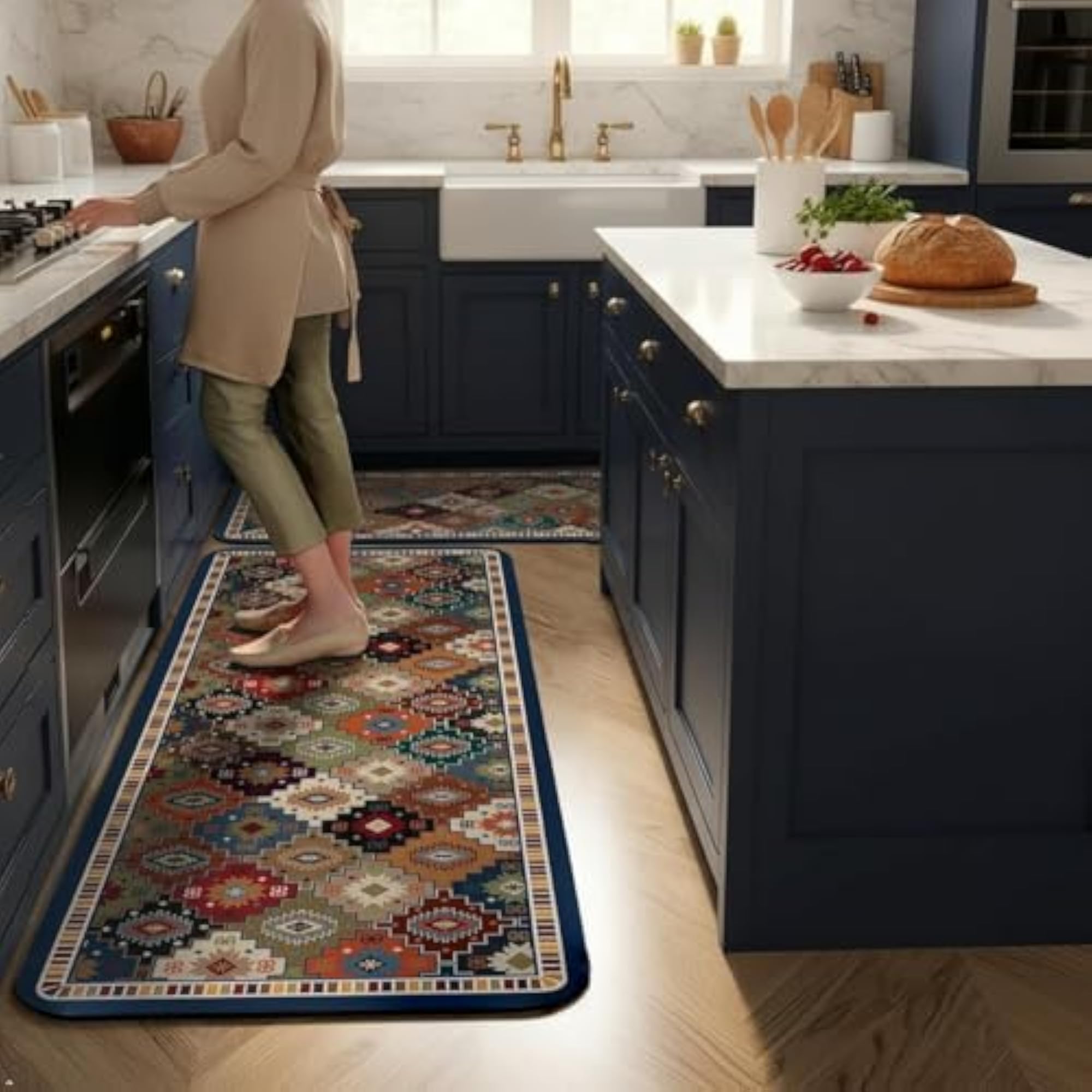 Waterproof Anti-Fatigue Kitchen Rug Set, 2 Piece