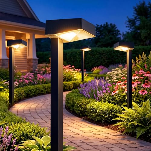 NFEVER Solar Pathway Lights Outdoor: 8 Pack 80LM Bright Walkway Lighting