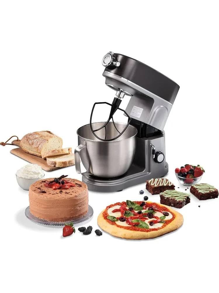SHIPLORD® Powerful 12-Speed 5-Quart All-Metal Stand Mixer with Versatile Attachment Hub for Effortless Baking & Mixing-picture-11