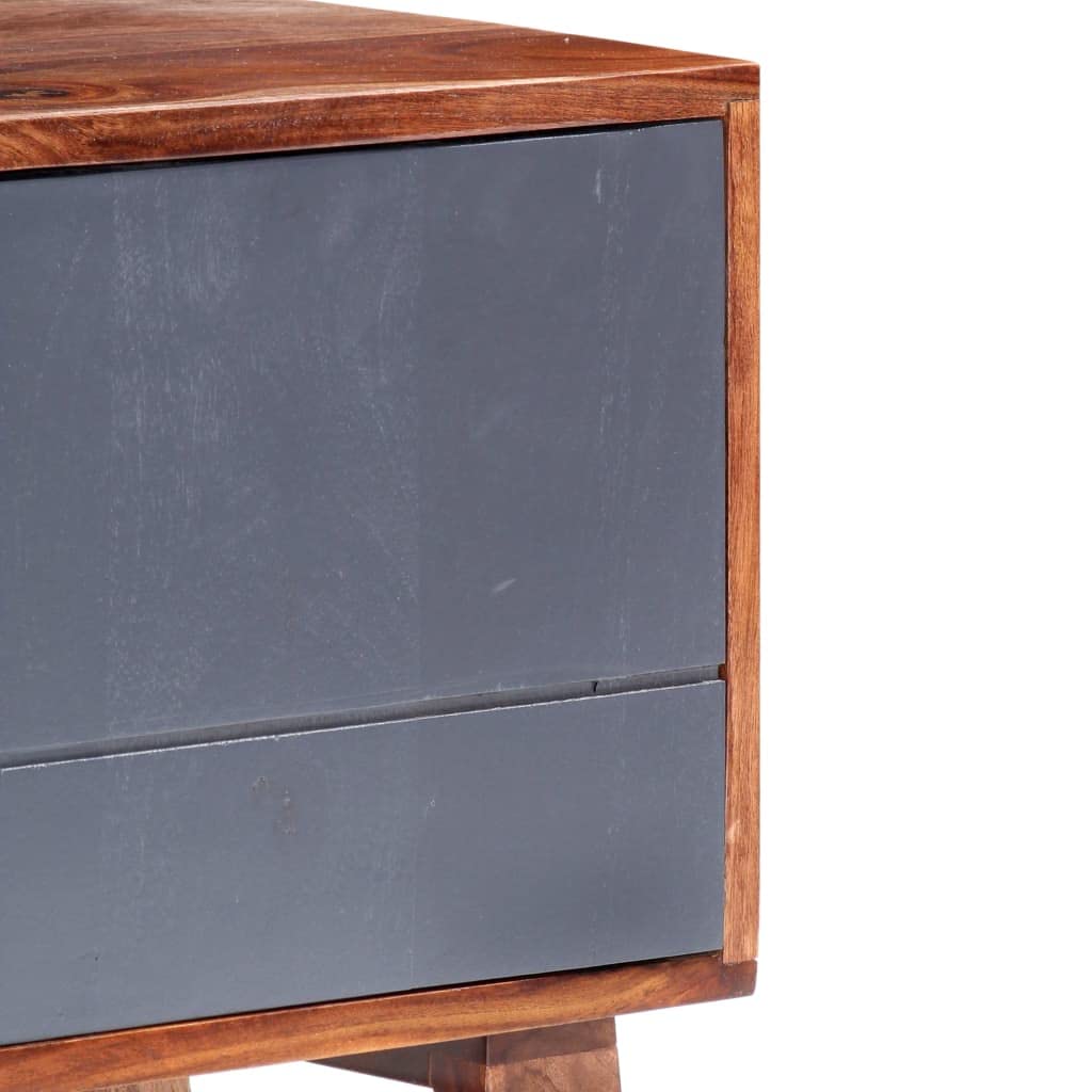 Stojak na telewizor, szary, 140 x 30 x 45 cm, lite palisander, centrum rozrywki do salonu i sypialni, stylowe futro, elegancki design