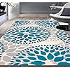 Rugshop Modern Floral Circles Design Easy Cleaning for Living Room,Bedroom,Home Office,Kitchen Non Shedding Area Rug 7'6… 51dzpp9wvtL. SS100