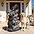 FountJoy 36.61'' H Outdoor Garden Water Fountain with LED Lights 2 Bears Climbing Rock 5-Tier Cascading Waterfall Freestanding Water Feature for Yard, Lawn, Patio or Indoor Decor