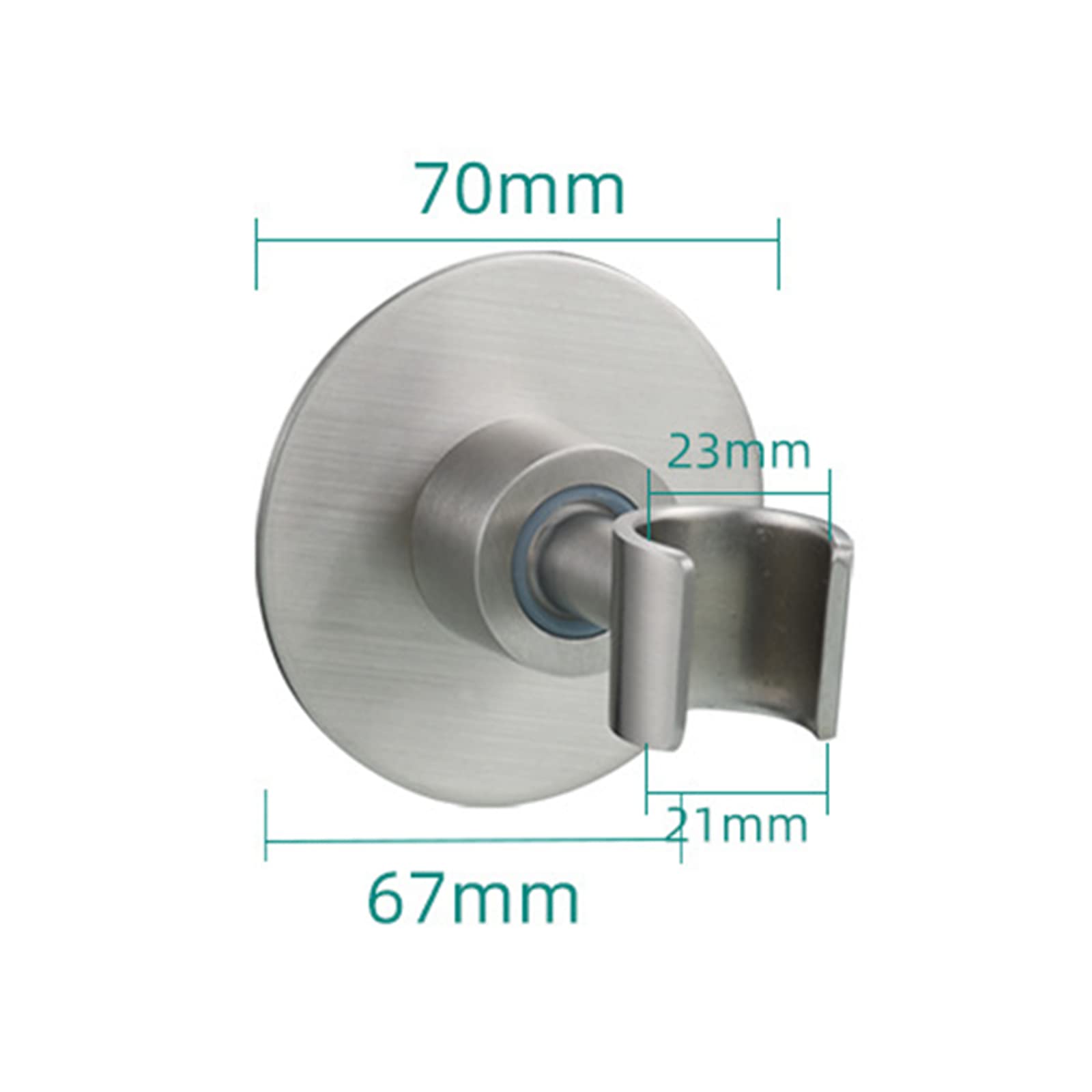 Duschkopfhalter, Handbrausehalterung aus Messing, selbstklebende Wandhalterung, 360 drehbar, 1/2 Zoll, gebürstet