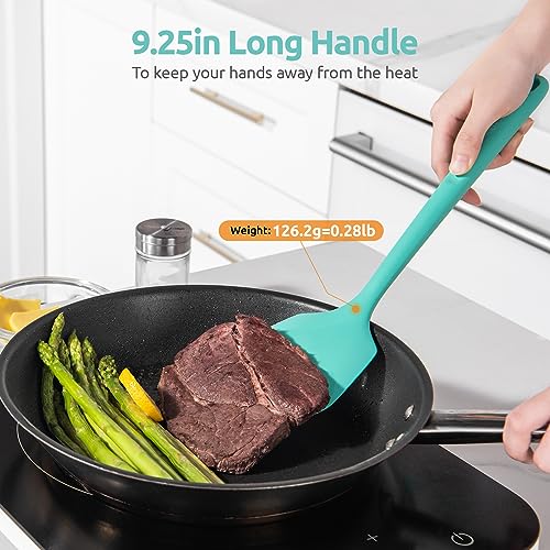 Image of U-Taste Silicone Turner Cooking Spatula, 13.6 inch Long /3.7 inch Wide, Aqua Sky