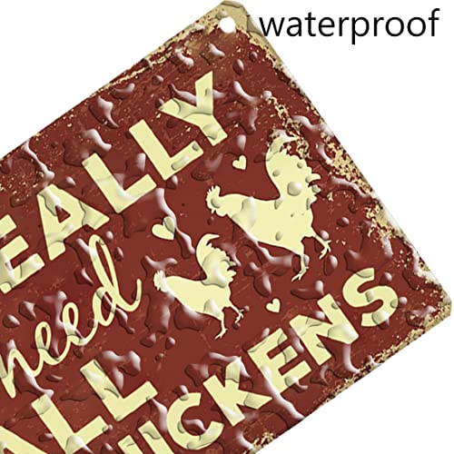 Dadaly Decor Chicken Signs "I Do Need Chicken Lover", lustiges Schild für Zuhause, Garten, Hühnerstall, Hühnerstall, Dekoration, 12,7 x 25,4 cm, wasserdicht – Bild 7
