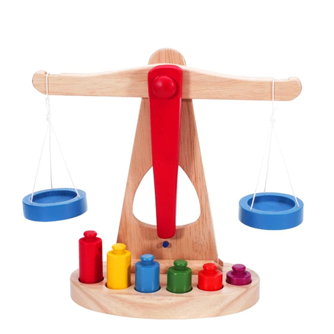Buy Wooden Scale Toy Math Learning Weighing Scale Kid Educational Tools