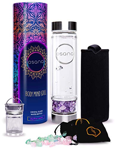 Crystal Water Bottle - Tea Infuser Bottle - Gem Elixir Infused Water Bottle