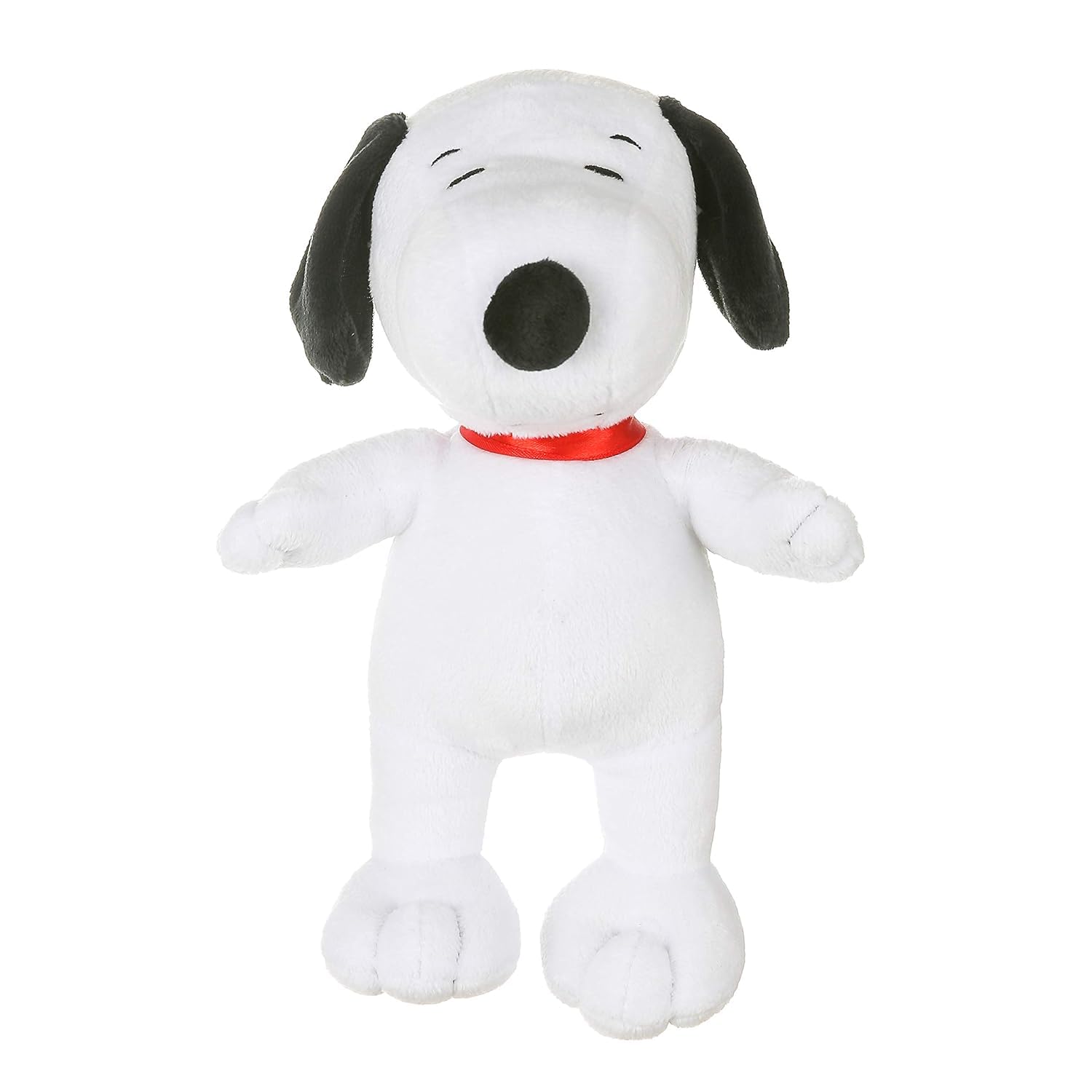 Pampam Classic Plush Dog Toy, 23 cm Medium, White with Red Collar, Squeaker Toy 1