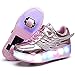 TTIK Led Lights Zapatos De Dos Ruedas Ajustables, Zapatos De Patineta con Carga Automática USB Deportivos Al Aire Libre Niños Niñas Moda Gimnasia Zapatos De Skate