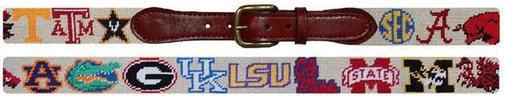SEC Needlepoint Belt in Stone by Smathers & Branson - Image 2