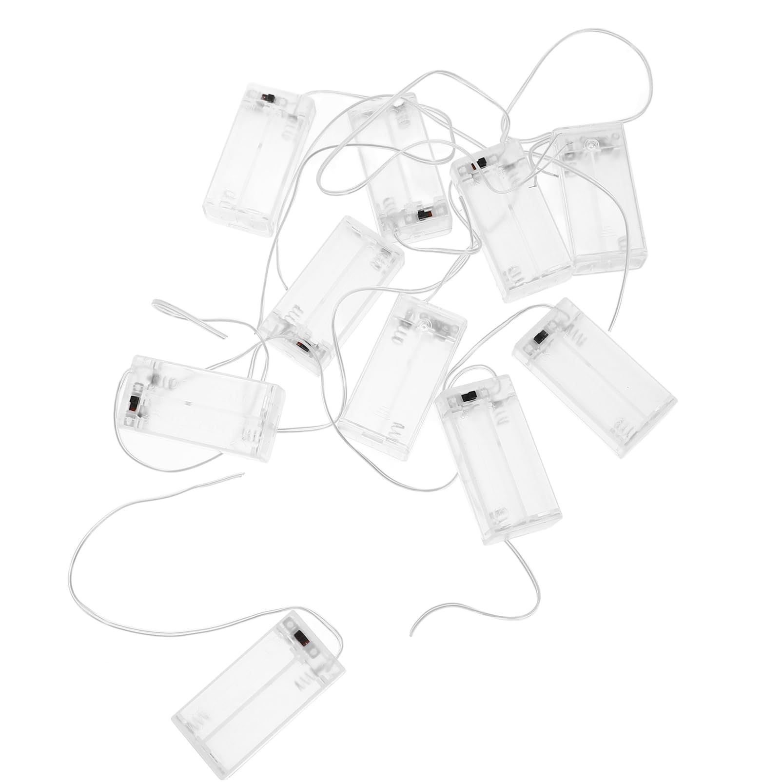 Mipcase 5 Set Stringa Di Luce Scatola Della Batteria Custodia Della Batteria Porta Aa Guscio Della Trasparente Abs 10 pezzi * 5