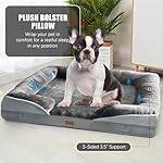 Orthopedic Dog Bed with Sides - Dog Sofa Beds for Medium Dogs, Supportive Foam Pet Couch Bed with Washable Removable Cover, Waterproof Lining and Non-Slip Bottom, Grey - M - Image 4