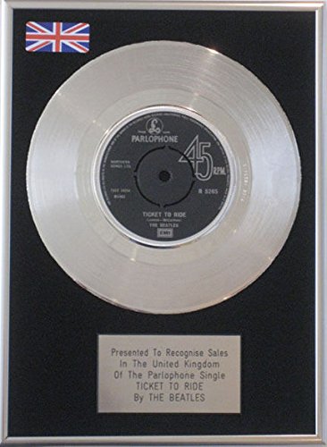 The Beatles 17,8 cm Platine disque – Ticket to Ride - Les Beatles, Paul McCartney, John Lennon, RIngo Starr, George Harrison The Beatles 17,8 cm Platine disque – Ticket to Ride