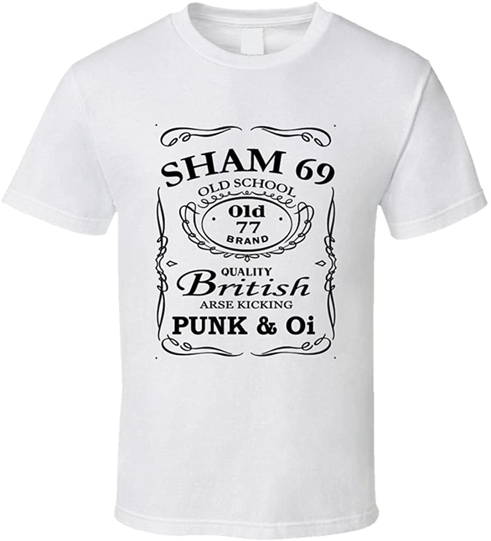 CGQZAPIBV Sham 69 Old School Punk Oi British Old 77 Brand T Shirt White