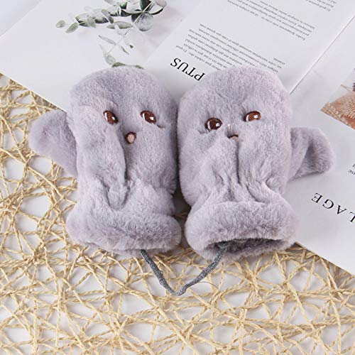 Preisvergleich Produktbild MMGC Handschuhe Kinderhandschuhe Winter Plüsch Cartoon Niedlichen Hängenden Hals Sowie Samt Warme Handschuhe