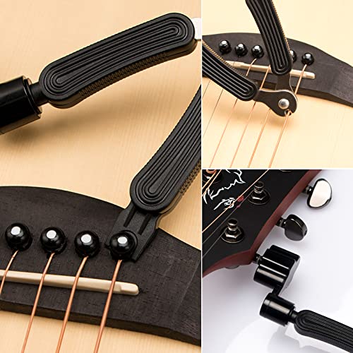 Vesaneae 3-in-1 Guitar String Winder and Cutter,Multifunctional Guitar Bridge Pin Puller,Black Guitar String Cutter - Image 4