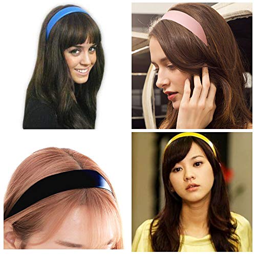 12 cerchietti per capelli in plastica colorata da