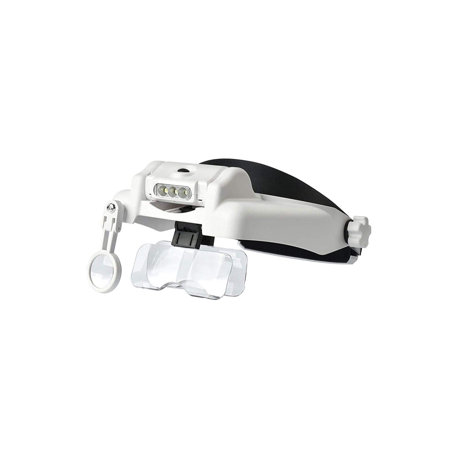 asdchZen Headband Magnifier,Head Mountlighted Magnifying Glasses,Headband Loupe Helmet Magnifier With 8X Lens Hand Magnifying Glass With 5 Pieces Interchangeable Lens And 3 Pieces Ligh