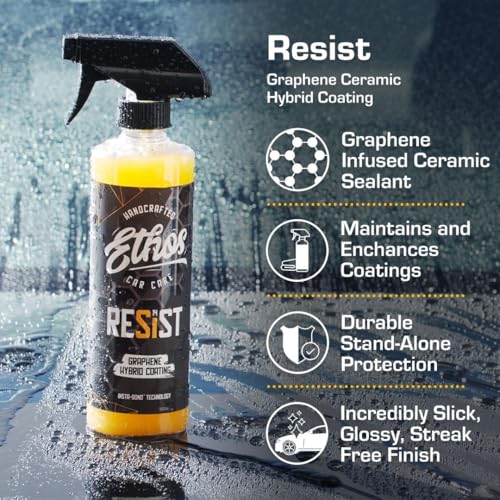 Image of Ethos RESIST Graphene Spray Coating for Cars - Graphene Ceramic Coating Spray, Extreme Hydrophobic Protection, Gloss Enhancement, Ceramic Coating for Cars (16oz (2 Pack))