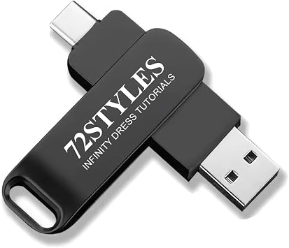 72STYLES دروس اللباس اللانهاية - 32 جيجا بايت فلاش درايف 2 في 1 USB + USB Type C