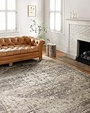 Loloi II Hathaway Collection HTH-05 Steel/Ivory, Traditional 5'-0' x 7'-6' Area Rug