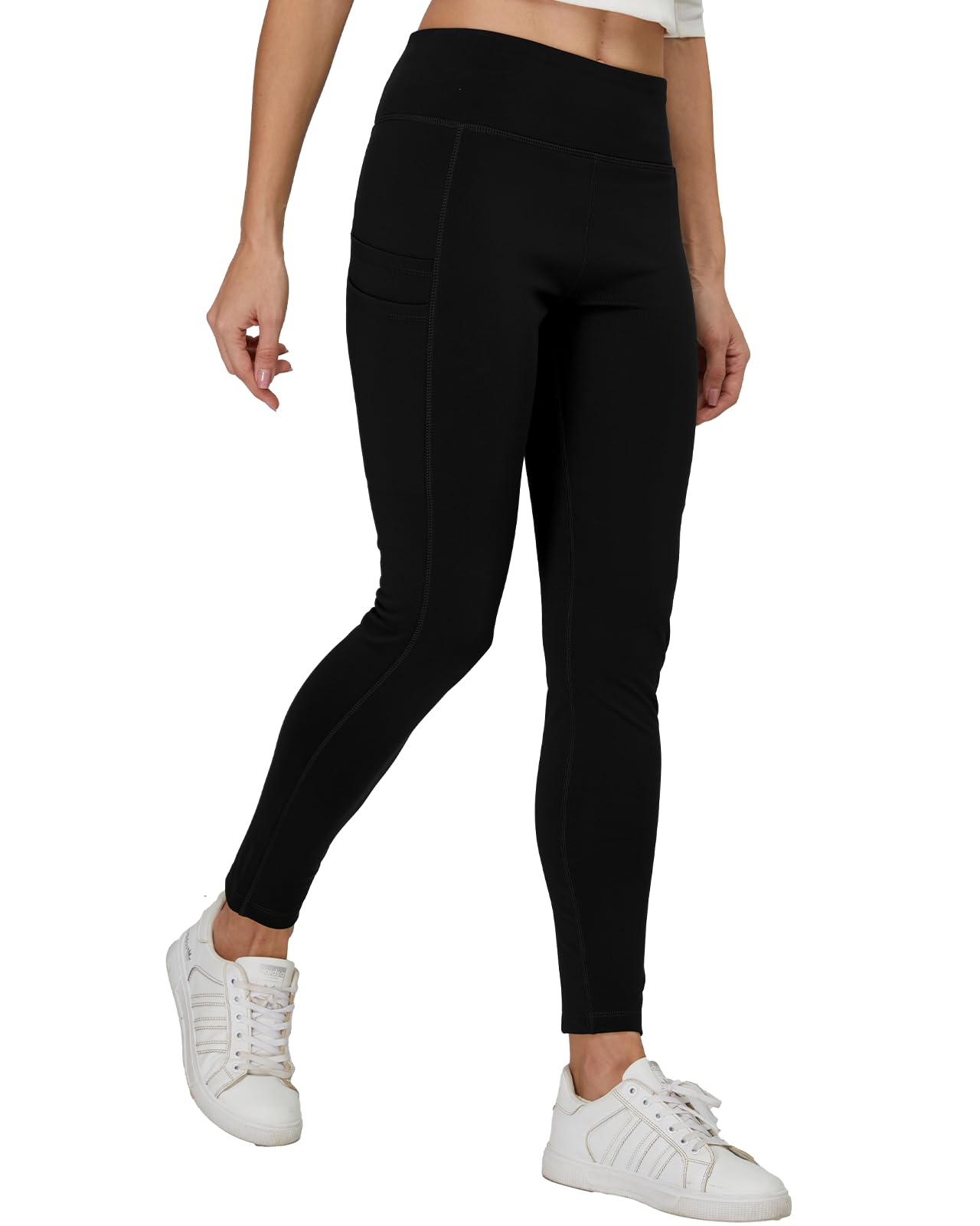 HMILES Leggings termici sportivi da donna, invernali, impermeabili, foderati in pile, a vita alta, opachi, per yoga, con tasche