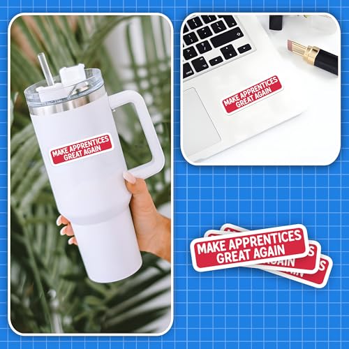 Image of Set 3Pcs Make Apprentices Great Again Sticker Hard Hat Booktok Bookish Kindle Funny Sticker Waterproof Die-Cut Vinyl for Water Bottle Phone Laptop Many Sizes (2 inches)
