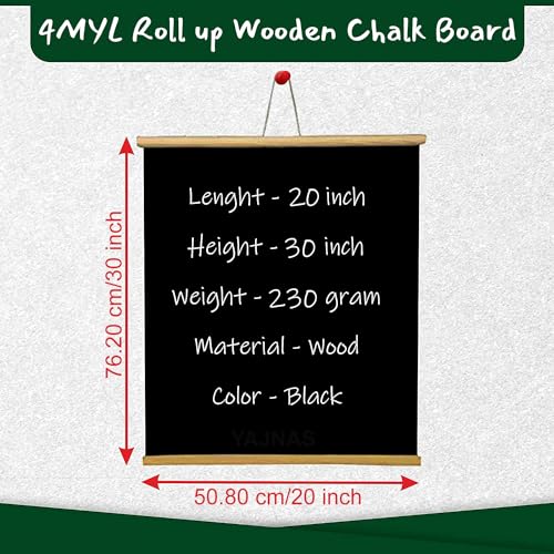 Image of 20x30 Inch Black Board for Kids for Home Study Room Accessories Chalk Notice Board, Teaching Board, Writing Board for Student, Office, School
