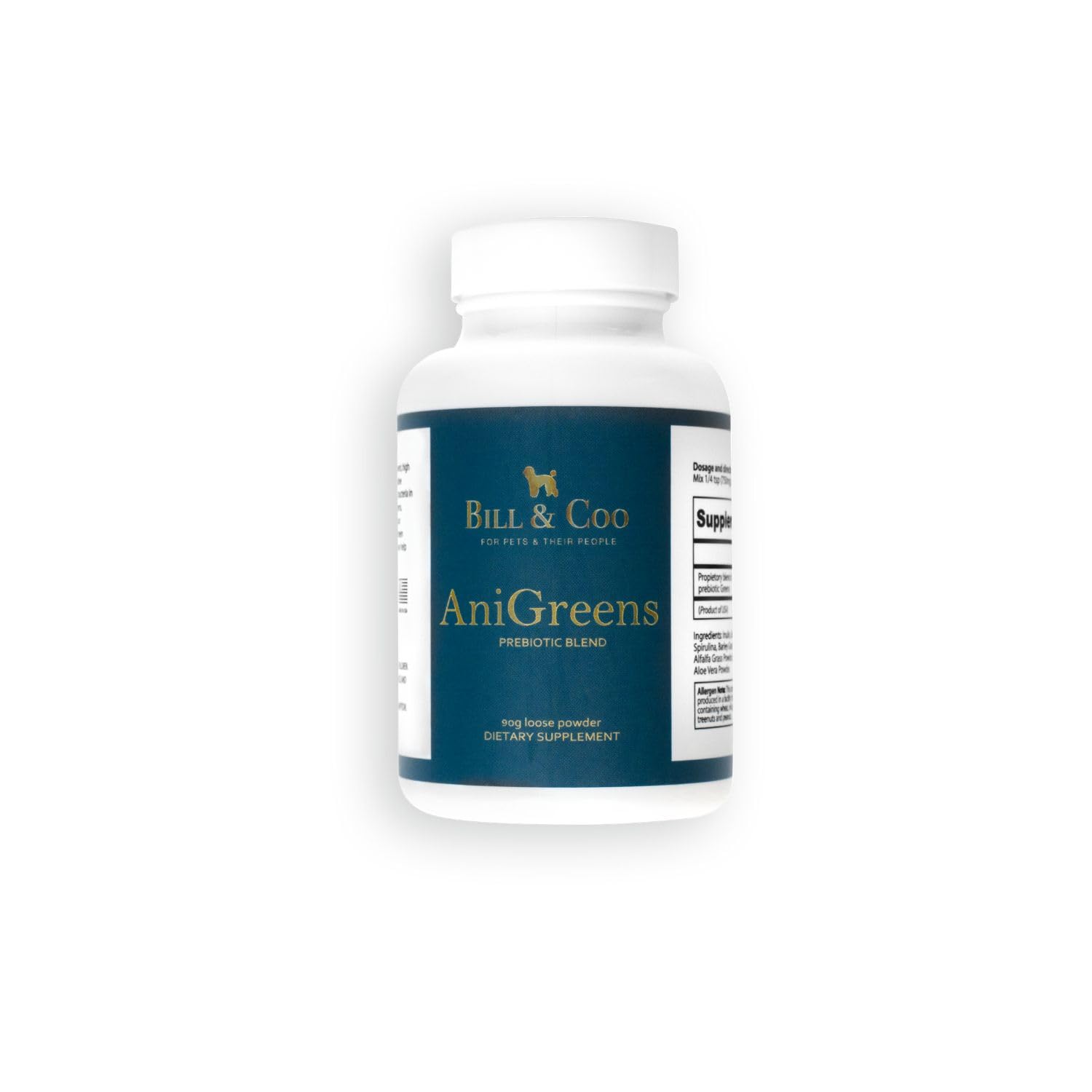 BILL & COO Anigreens (90 g) – Pour animaux de compagnie, formulé de manière réfléchie avec des fibres spéciales pour la digestion et l'équilibre général de l'intestin