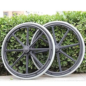 2-pack, 24 inch/60 cm Rolstoelwielen Vervangen, 24 X 1 3/8, Solide Achterwielaccessoires voor Handmatige Rolstoel, Lager…
