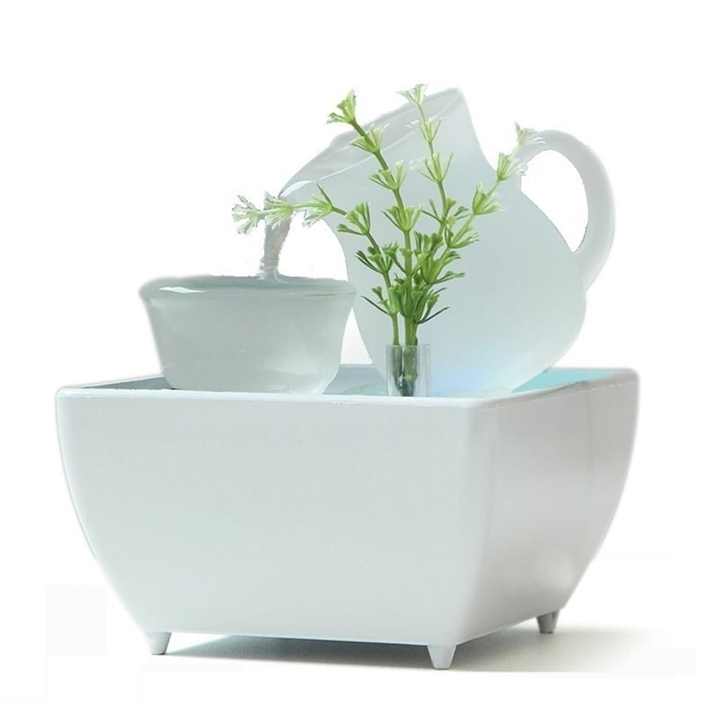 Fuente de Mesa para Interiores, Fuente de Mesa Relajante, Fuente de Cascada, Fuente de Agua circulante, Adorno de Agua circulante para Escritorio, Fuente de Interior,