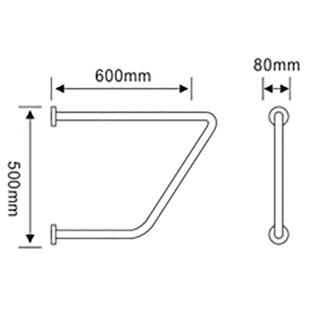 Maniglione Grab Bar Antiscivolo 304 in Acciaio Inox Supporto per la Sicurezza Corrimani Supporto per appoggio per WC/Doccia Bagno Forniture sicure Anziani/Aiuto per disabili