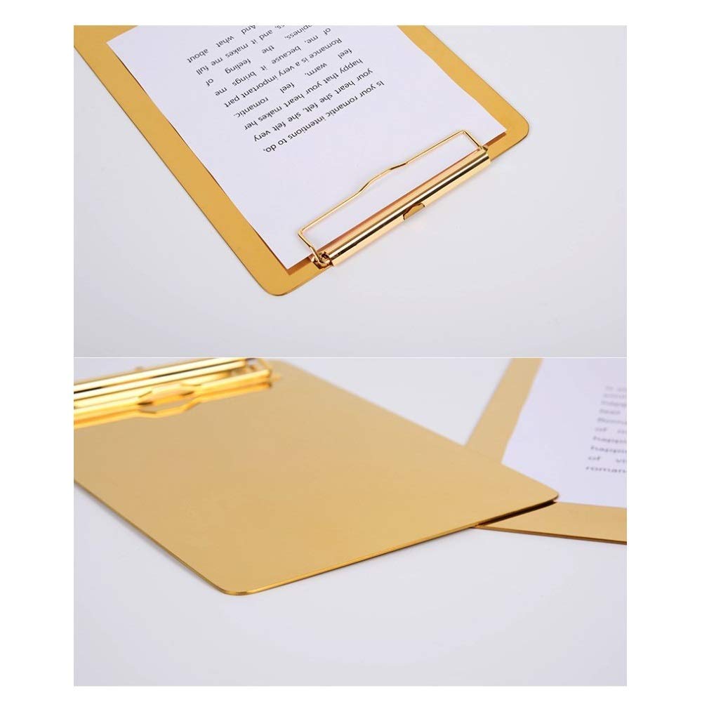 Klemmbrett, A4, Edelstahl, Metall, für Menüs, Schreibblock, Büro-Organizer mit Loch zum Aufhängen, 31,8 x 22,6 cm, 538,6 ml, 12 Stück