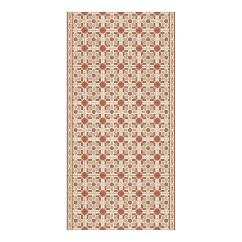 Printarama Antideslizante Alfombra Vinilica - Alfombra Antideslizante Auelo de Cocina, Baño, Dormitorio, Pasillo - 50x80cm Lavable Alfombra Vinilica (Terracota-Beige, 50x80)