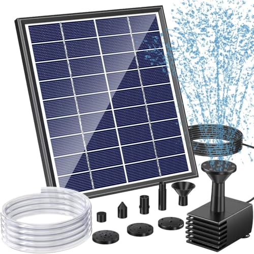 POPOSOAP 6W Solar Bird Bath Fountain Pump (4ft Tubing)