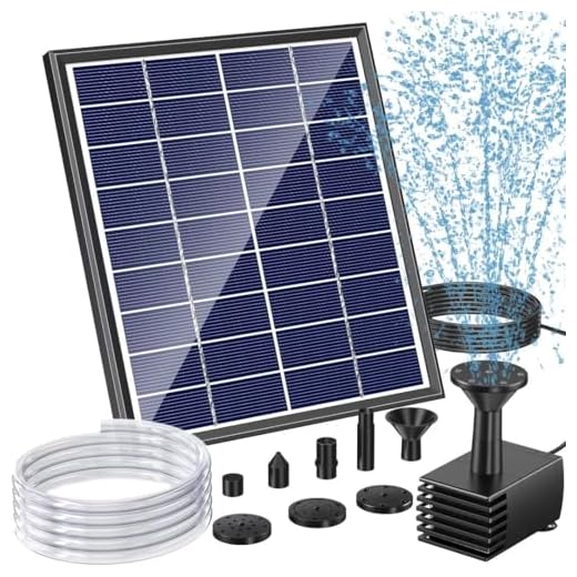 POPOSOAP Solar Bird Bath Fountain Pump, 6W Outdoor Solar Water Fountain Pump for Bird Bath with 4ft Tubing & 5 Nozzles, DIY Solar Powered Water Fountain for Garden, Ponds, Pool and Fish Tank