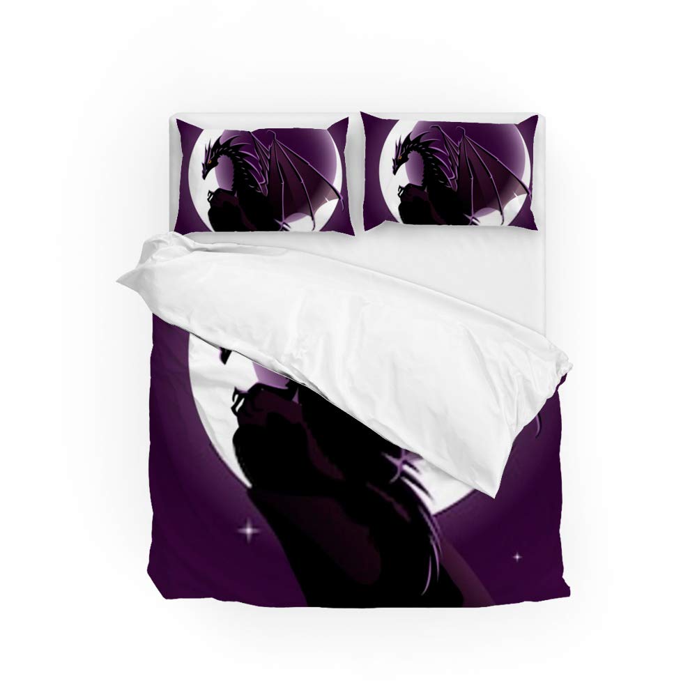 Parure de lit dragon 3 pièces king size Cheshongg pour une ambiance de chambre moderne