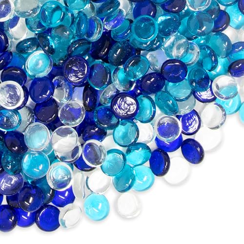 Canicas de vidrio plano Galashield azul para jarrones de 1 libra 2